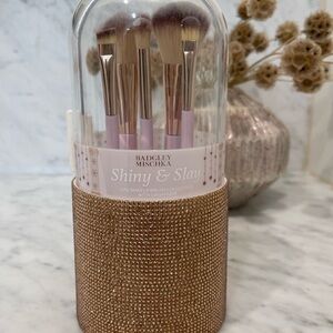 Badgley Mischka Gold and Pink Makeup Brush Collection